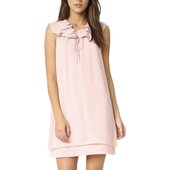 AMANDA UPRICHARD "Belle" Pink Ruffle Shift Dress - Size S - Picture 3 of 12